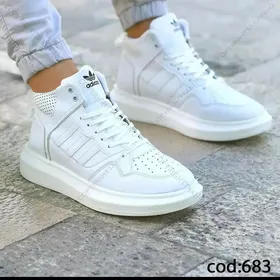کتانی آدیداس سفید ساق‌دار - کد 683(Tb35)