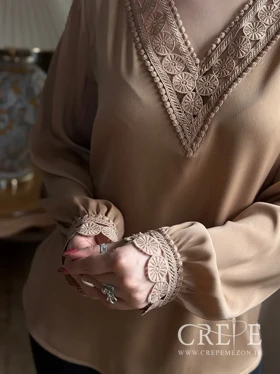 شومیز یقه هفت گیپور