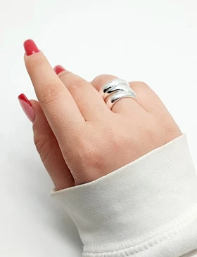 انگشتر زنانه موج و مروارید