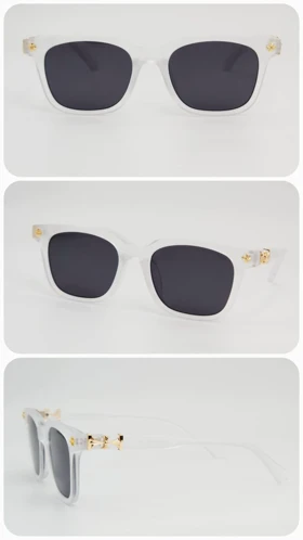 عینک آفتابی مردانه و زنانه کروم هارتز Chrome Hearts 8235 ضد اشعه UV400 (فریم بی‌رنگ مات عدسی‌ها مشکی)