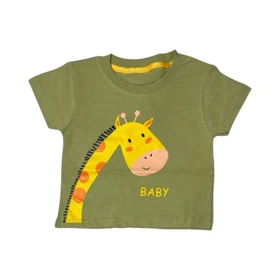 ست تیشرت و شلوارک پسرانه مدل زرافه کد PJ1136