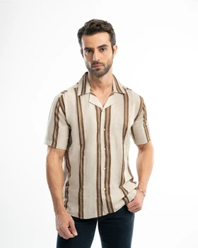 ام کی کالکشن پیراهن آستین کوتاه mk-23513-brown