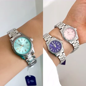 ساعت استیل صفحه گرد دخترانه فلورا 814