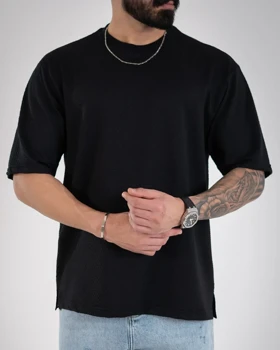 تیشرت مردانه مشکی مراکشی بیسیک_کد4352