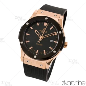 ست ساعت هابلوت کلاسیک فیوژن سه موتوره مشکی رزگلد بند رابر 102201