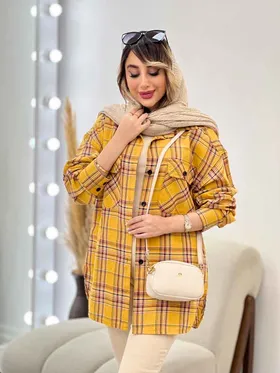 مانتو چهارخونه دو جیب شمیم