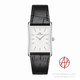 ساعت مچی زنانه دنیل ولینگتون (Daniel Wellington) مدل DW00100697 (کالکشن Quadro، قاب نقره‌ای، بند چرم مشکی)