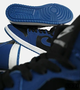کفش کتانی مردانه و زنانه ساق‌دار مشکی آبی NIKE jordan 1