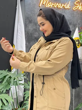 بارانی کمرگت دار پاییز کد : 75765