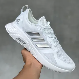 کتانی ادیداس کلد فوم سفید طوسی Adidas Cloudfoam