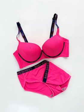 ست شورت و سوتین اسفنجی فنر دار نوار دوزی Baby sweet