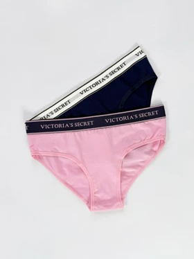 شورت اسلیپ زنانه نخ پنبه کمر کش ساده بسته 2 عددی ویکتوریا سکرت Victoria's Secret