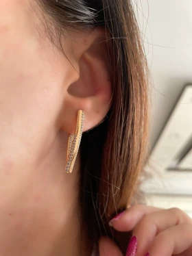 گوشواره مثلث نگین‌دار ژوپینگ