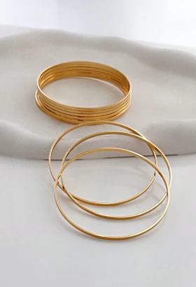 النگو آینه ای براق طلایی 835