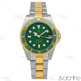 ساعت رولکس سابمارینر زنانه طلایی نقره ای صفحه سبز 107061
