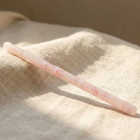 کانزاشی مو زنانه رزینی مرمری صورتی مدل لونا مینیمال لوکس