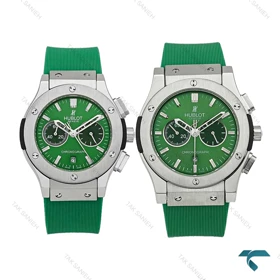 ساعت ست هابلوت سه موتوره نقره ای سبز Hublot-7269-S