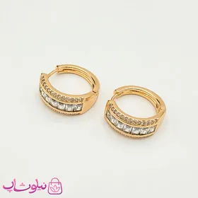 گوشواره حلقه‌ای زنانه ژوپینگ طرح مجلسی پرنگین