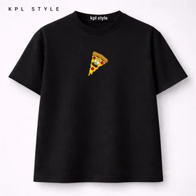 تیشرت باکسی 100٪ پنبه با چاپ مینیمال (PIZZA SLICE ) | کد 1311
