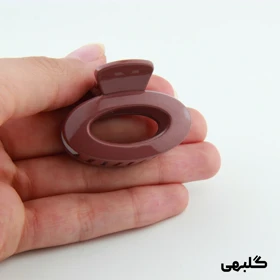 کلیپس دخترانه مدل بیضی کوچک دو رنگ (گلبهی)