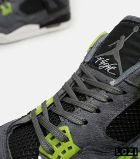 کتانی ساق‌دار مردانه خاکستری سبز Nike air jordan 4