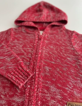 ژاکت بچگانه بافت کلاه دار 20037