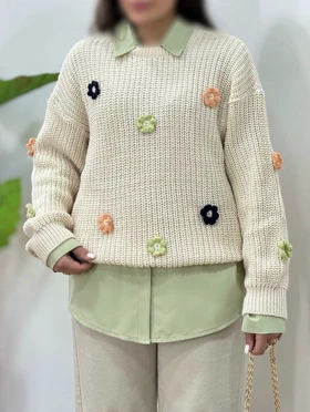 بلوز بافت گل‌دار مدل آلاله کد 40210