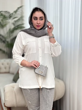 مانتو لینن دو جیب 3274