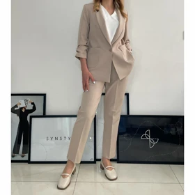 کت و شلوار زنانه کرپ کلودیا (Claudia) کد 5252