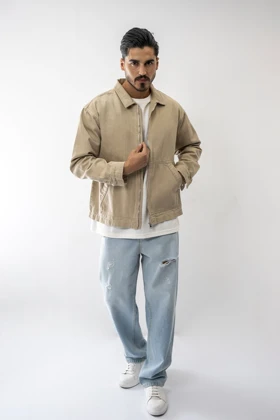 جکت جیب‌دار کتان مردانه