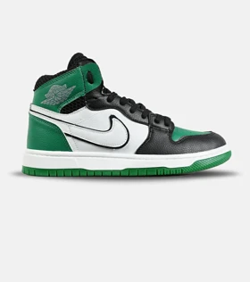 کفش کتانی ساق‌دار مردانه و زنانه مشکی سفید سبز NIKE jordan 1 مدل 7980
