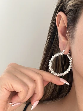 گوشواره زنانه حلقه‌ای خاویاری کد 59