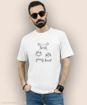 تیشرت مردانه و زنانه نوستالژی طرح بازی با نخ
