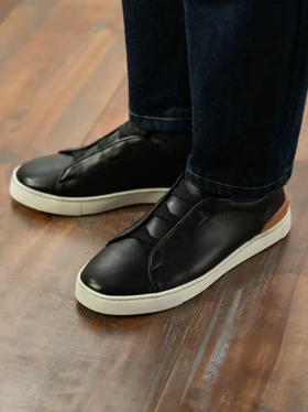 کفش کژوال چرم طبیعی Lorenzo مشکی sho276