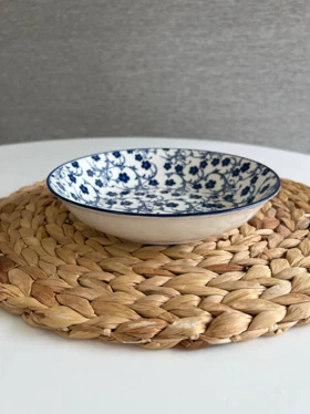 بشقاب خورشت خوری دنی هوم طرح گل سرمه ای / BA4