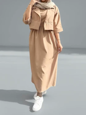 کت سارافون لینن پلاس قد 125cm