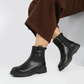 بوت و نیم بوت زنانه و دخترانه مدل بغل زیپ رنگ مشکی کد M762