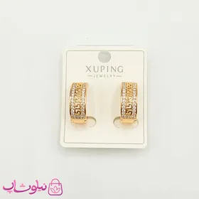 گوشواره حلقه‌ای پهن ژوپینگ طرح ورساچه طلایی