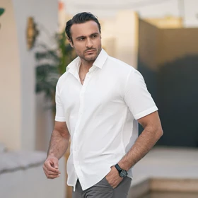 پیراهن اسلیم لینن مردانه