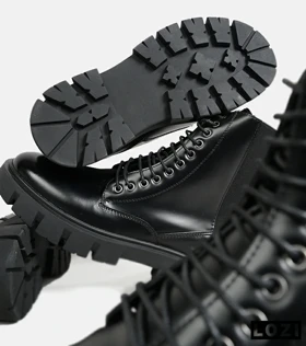 بوت مردانه چرمی مشکی ZARA مدل 5914