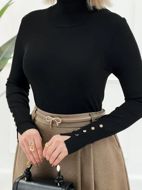 گپ یقه اسکی مشکی زنانه آرتمیس