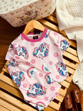 تیشرت و شلوارک دخترانه تک شاخ