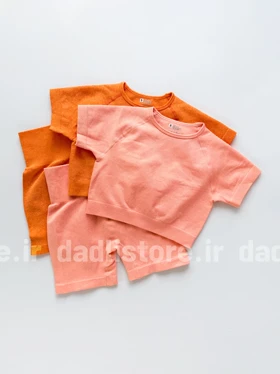 ست کراپ آستین دار و شورتک سیملس ورزشی