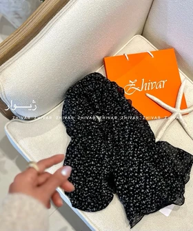شال پلیسه نخی گل‌دار
