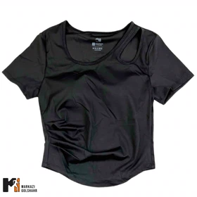 تیشرت ورزشی زنانه مدل کاپ‌دار جذب کد 084