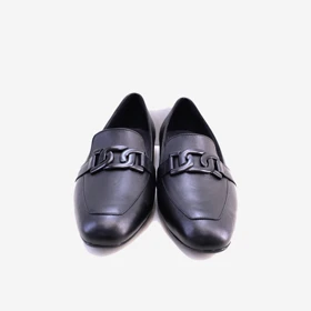 کفش تخت چرم زنانه مشکی مدل sh111