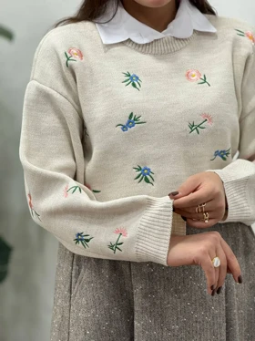 پلیور بافت ترک گلدوزی گلرخ