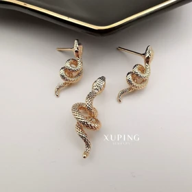 نیم‌ست زنانه طلایی طرح مار پیچ‌خورده – برند Xuping