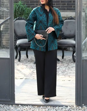 کت تافته سوزن دوزی طرح کژال و شلوار
