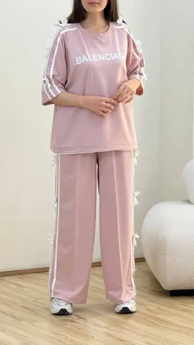 ست تیشرت و شلوار نواری